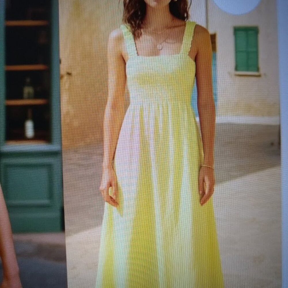 Vacation-Ready! NWOT  Laura Bianchi made in Italy linen size L  yellow sun dress